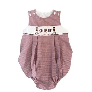 University of South Carolina- SmockKids Gingham Romper - Red